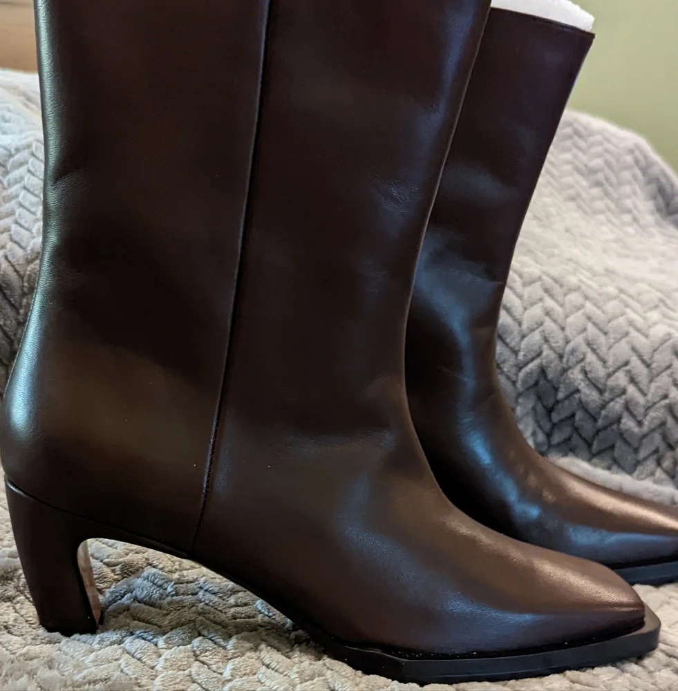 🆕New Frame Ankle Boots Size 37.5 haven't even been tried on! Dark Brown - Picture 6 of 12